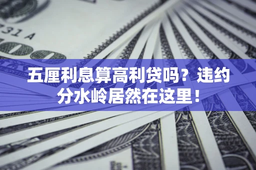 济南五厘利息算高利贷吗？违约分水岭居然在这里！