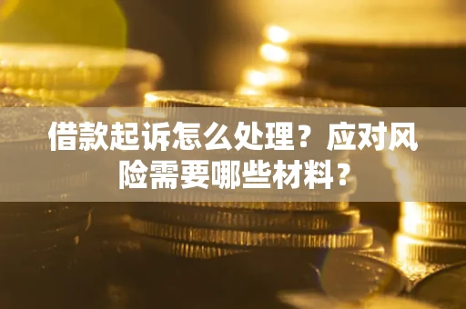 济南借款起诉怎么处理？应对风险需要哪些材料？